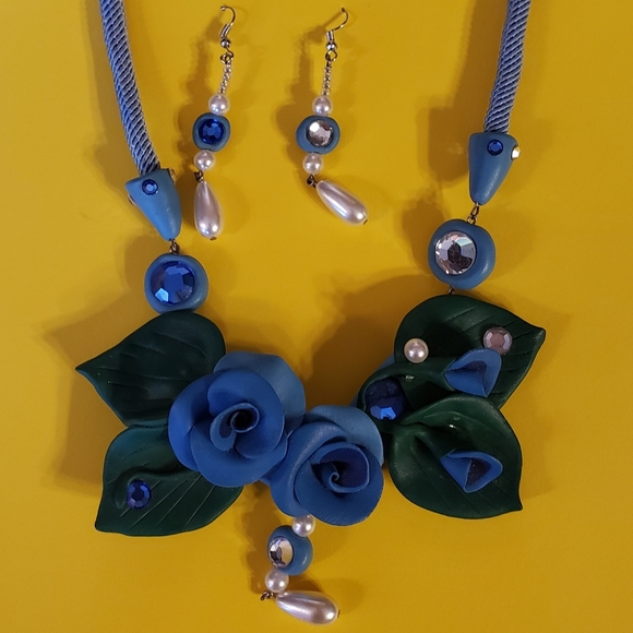 One of a kind, Handmade rose jewelry set - Picture 2 of 6